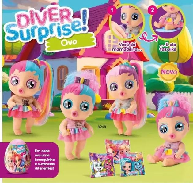 Imagem de Boneca Diver Surprise Faz Xixi Ovo Com Surpresas 8248 - Divertoys