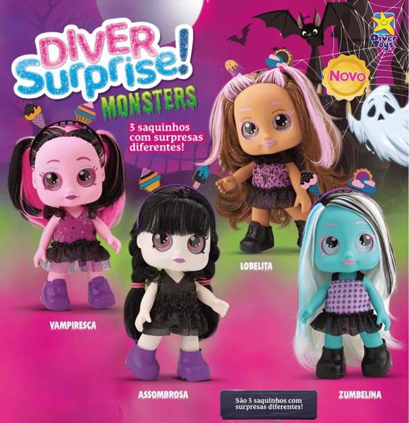 Imagem de Boneca Diver Surprise Monster Zumbi Azul - Zumbelina