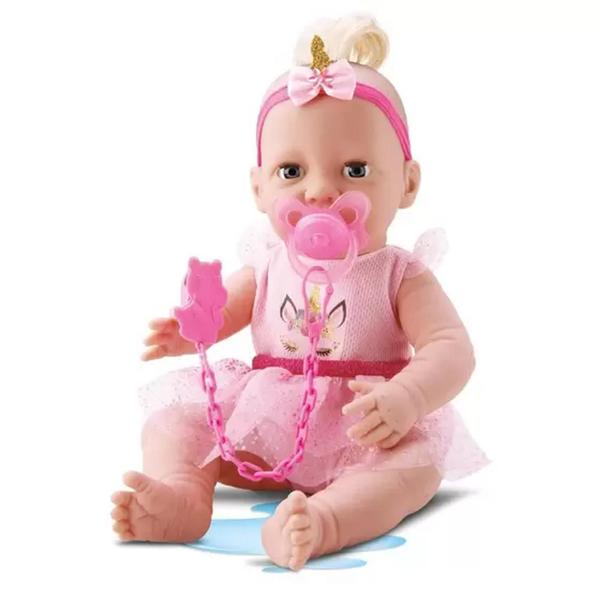 Imagem de Boneca divertida new born unicornio fofinho com chupeta - Divertoys