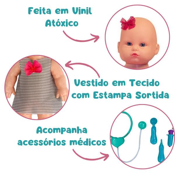 Imagem de Boneca Dodói De Vinil Com Acessórios Médicos