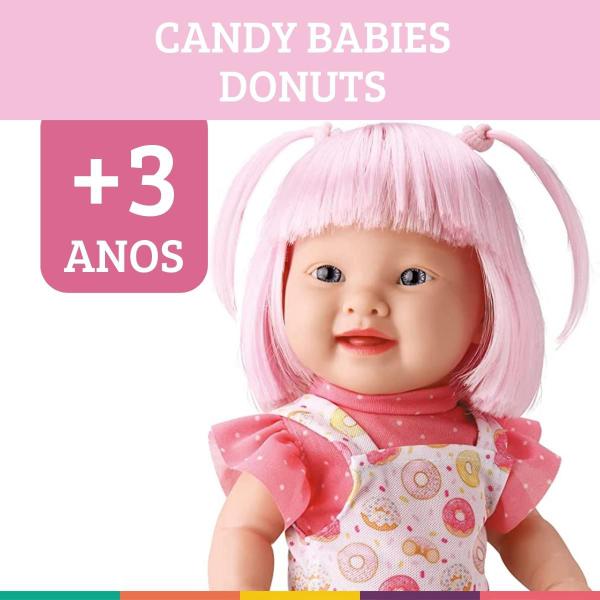 Imagem de Boneca Donuts Cabelo Colorido Candy Babies Bambola