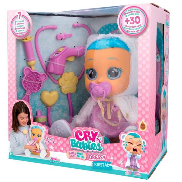 Imagem de Boneca Dressy Kristal Multikids Com Kit Médico Cry Babies - Multikids