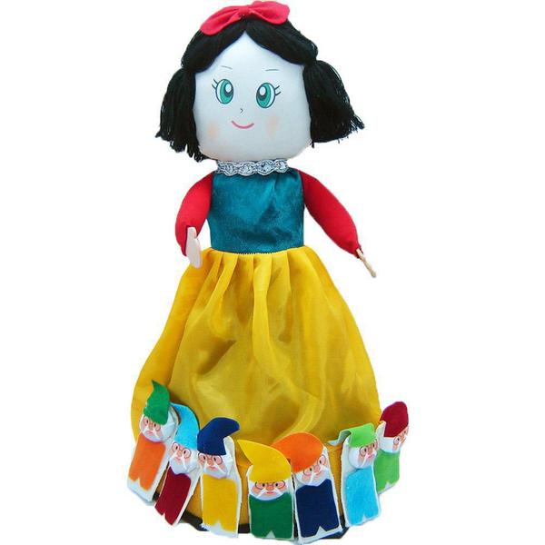 Imagem de Boneca Dupla Face Branca De Neve/Bruxa E Os 7 Anões Dedoches