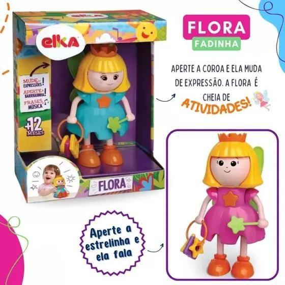 Imagem de Boneca educativa flora fadinha com atividades vestido azul - elka