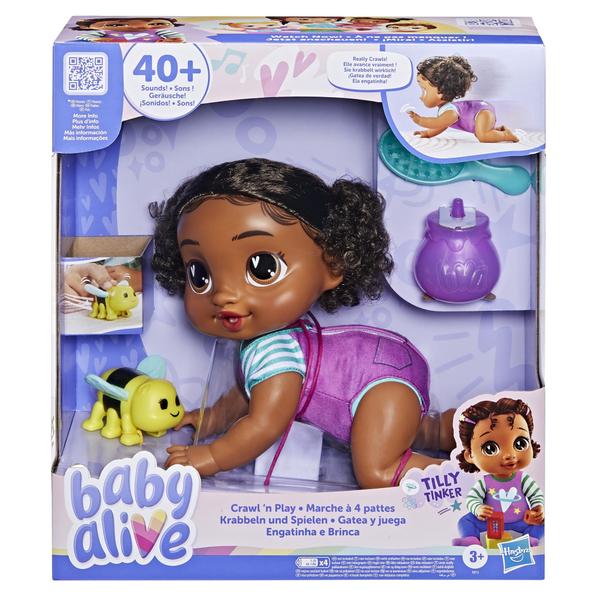 Imagem de Boneca eletrônica rastejante Baby Alive Crawl 'n Play Tilly Tinker