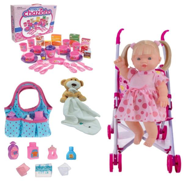 Boneca Elisi Linda e Fala + Vários Brinquedos Cuidar da Bebe - Adijomar Imagem de Boneca Elisi Linda e Fala + Vários Brinquedos Cuidar da Bebe