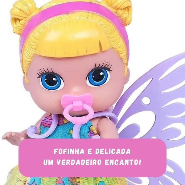 Imagem de Boneca Fada Baby Collection Mini Loira Menina Vinil 19cm