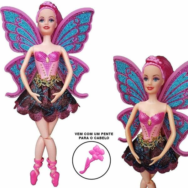 Imagem de Boneca Fada Bailarina 30 cm Articulada Com Acessórios