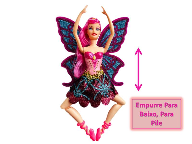 Imagem de Boneca Fada bailarina Com Acessórios, Faz Movimentos de Ballet Com Asas E Glitter ENVIO RÁPIDO