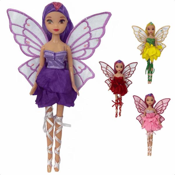 Imagem de Boneca Fada Encantada Articulada Com Vestido Roxo Fenix