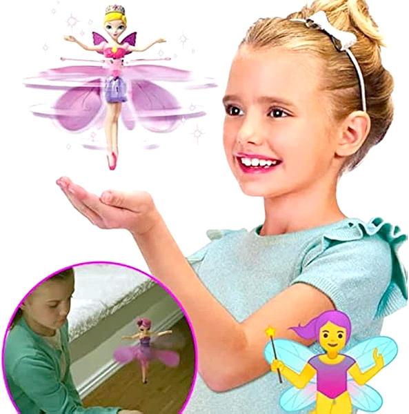 Imagem de Boneca Fadinha Flying Fairy Recarregável Drone com Luz Controle Remoto e Sensor