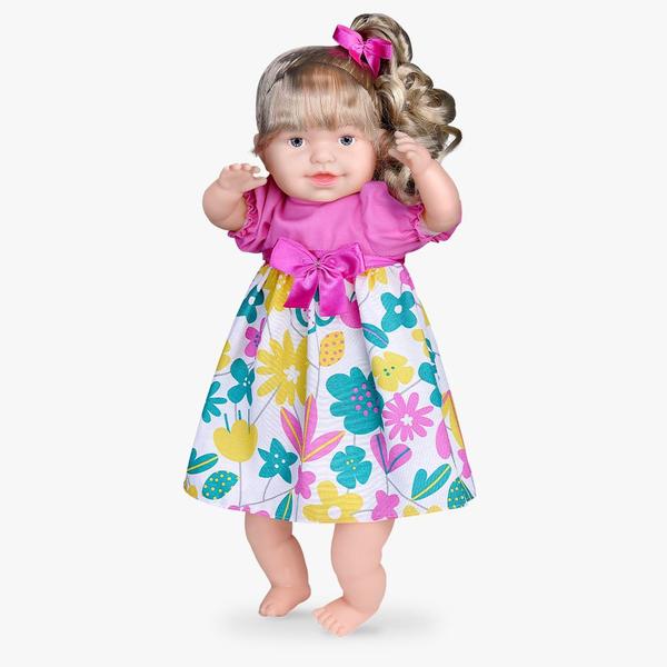 Boneca falante Bebê Thaily grande 50cm fala 30 Frases Angel Toys - Anjo Brinquedos Imagem de Boneca falante Bebê Thaily grande 50cm fala 30 Frases Angel Toys