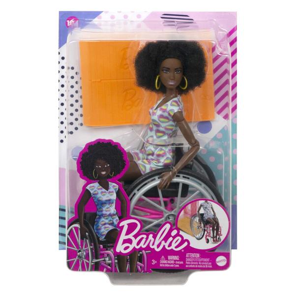 Imagem de Boneca Fashion Barbie Fashionistas 194 com cadeira de rodas e rampa