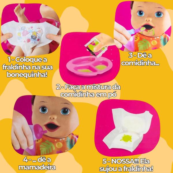 Imagem de Boneca Faz Cocozinho Papinha Com Mamadeira de Boneca