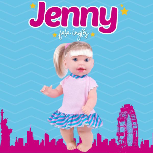 Imagem de Boneca Feita Em Vinil Infantil 31cm Menina Fala E Ensina Frases Em Inglês Brinquedos Super Toys