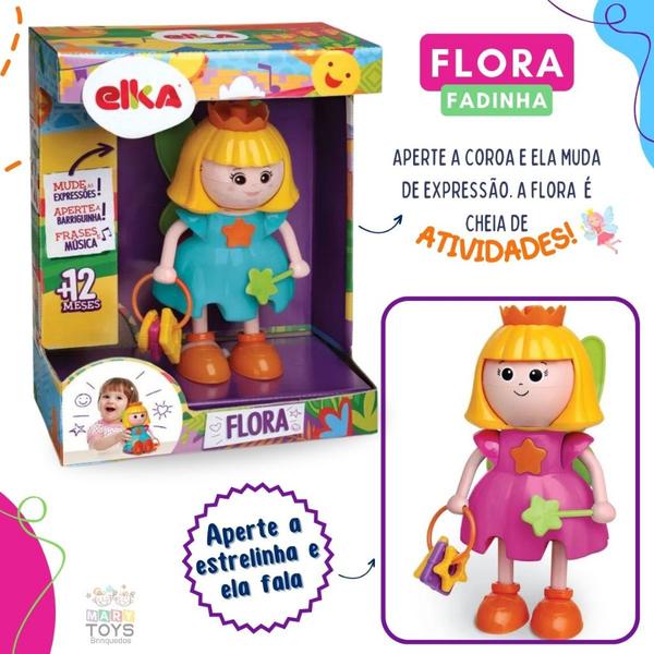 Imagem de Boneca Flora Fadinha de Atividades Brinquedo Infantil Didático Série Brinquedos de Menina Elka