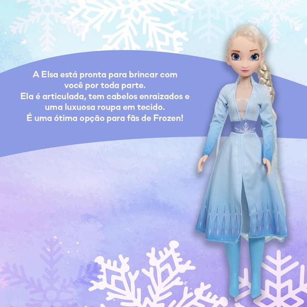 Imagem de Boneca Frozen Elsa Filme Infantil 55cm Cabelo Pode Pentear