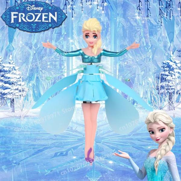 Imagem de Boneca Frozen Elsa Voadora Com Luz Voa Na Mão Por Sensor