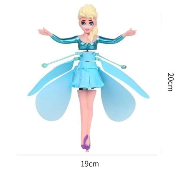 Imagem de Boneca Frozen Elsa Voadora Com Luz Voa Na Mão Por Sensor