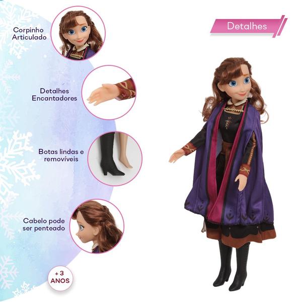 Imagem de Boneca Frozen Grande Anna 100% Vinil Filme Criança Coleção