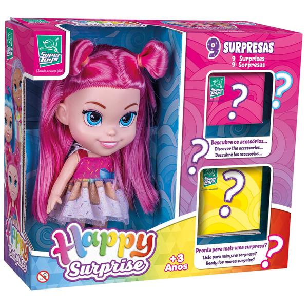 Imagem de Boneca Happy Surprise Com 9 Acessórios - Super Toys