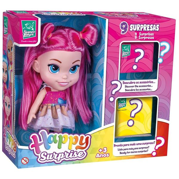 Imagem de Boneca Happy Surprise Com Acessórios - Super Toys