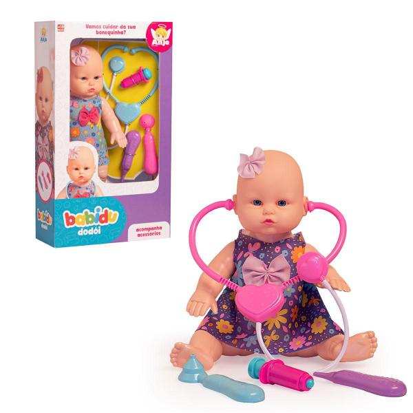 Imagem de Boneca Infantil Babidu Dodói Com Acessórios Anjo Brinquedos