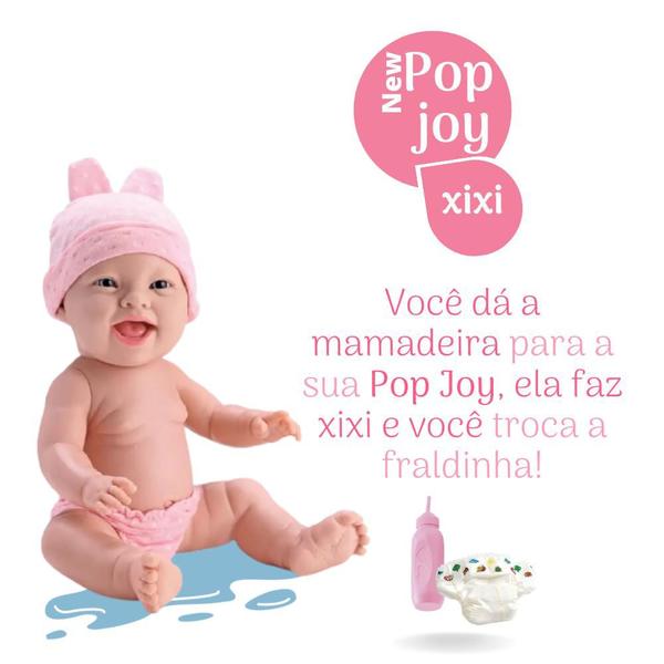 Imagem de Boneca Infantil Bebê New Pop Joy Faz Xixi Coleção Bambola