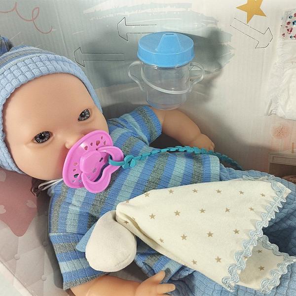 Imagem de Boneca Infantil Bebê Reborn Angels Fofinho Menino Xixi Interativo e com Acessórios