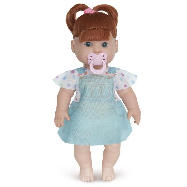 Imagem de Boneca Infantil Com Chupeta Bebê Cabelo Ruivo Danadinha