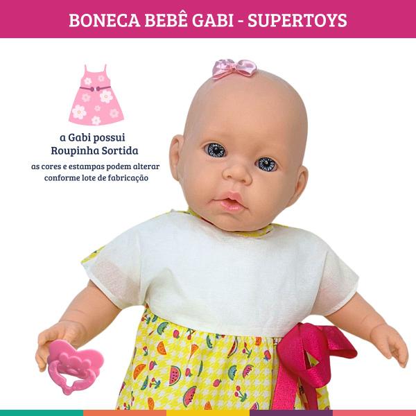 Imagem de Boneca Infantil Criança Menina Gabi Realista Super Toys 330