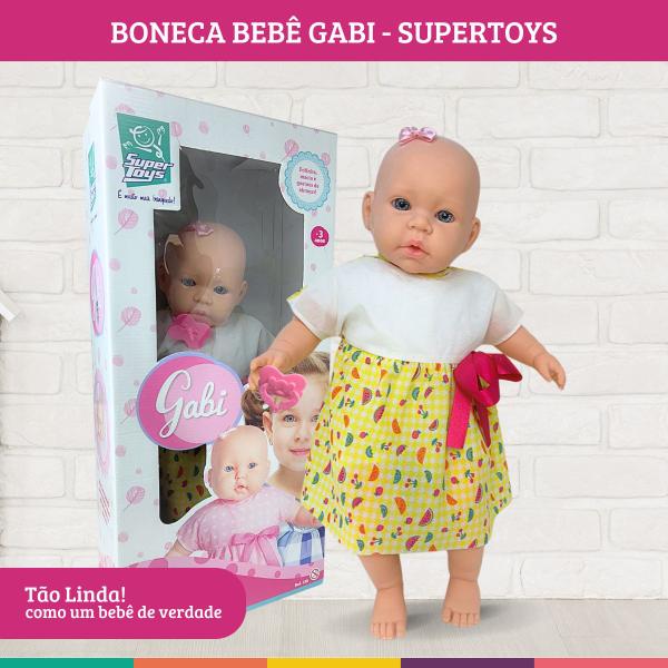 Imagem de Boneca Infantil Criança Menina Gabi Realista Super Toys 330