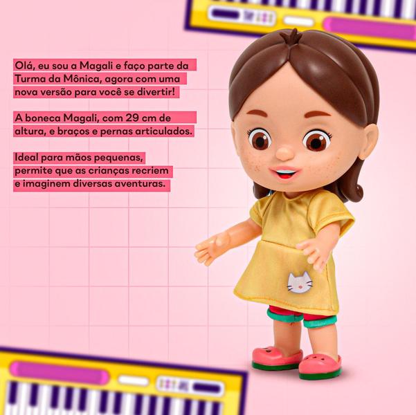 Imagem de Boneca Infantil Magali Articulada 29cm Vinil Com Cheirinho