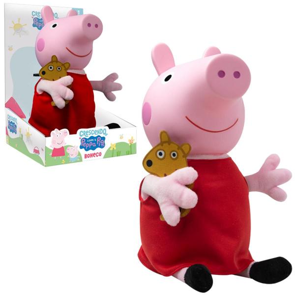 Imagem de Boneca Infantil Pelúcia E Vinil Peppa Pig Original Boneco George Pig Crianças Brinquedos Novabrink