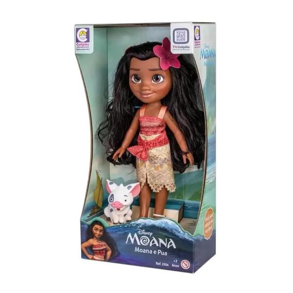 Imagem de Boneca Infantil Princesa Moana e Porquinho Pua Cotiplás