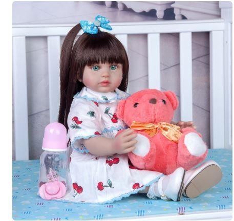 Imagem de Boneca infantil reborn, boneca de cabelo longo com , boneca de princesa para crianças, presente de aniversário