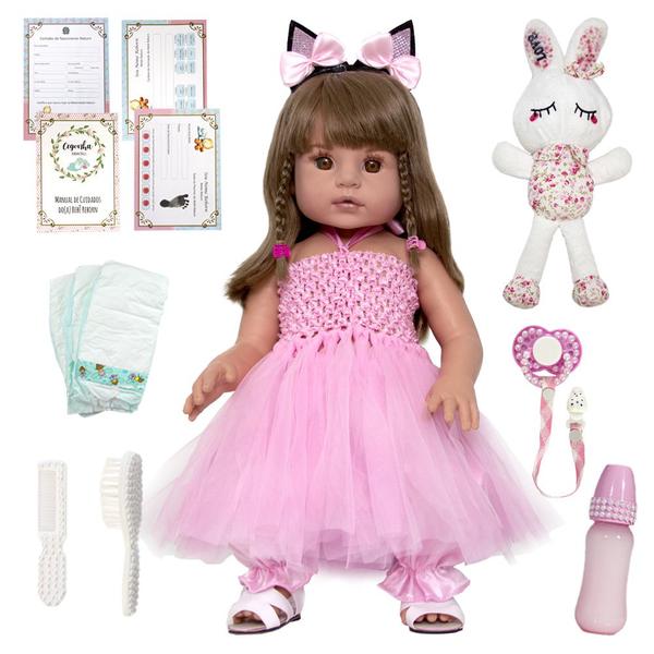 Imagem de Boneca Infantil Reborn de Silicone Linda Bailarina Coelhinha