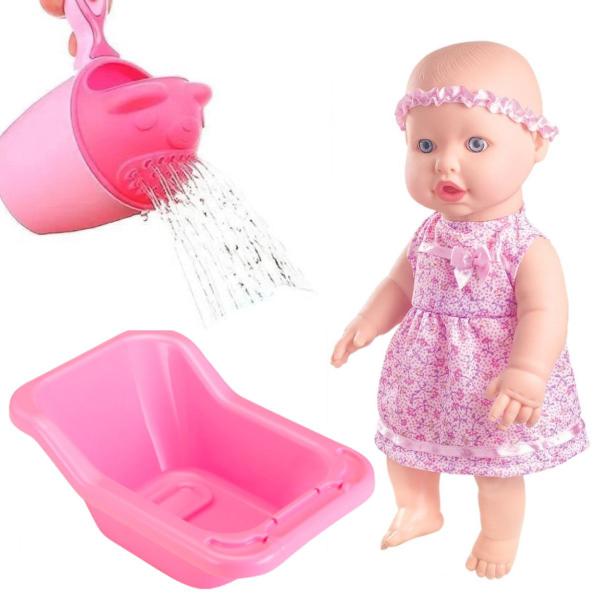Boneca Infantil Sapekinha Faz Xixi e Kit Banheira P/ Banho - Milk Brinquedo Imagem de Boneca Infantil Sapekinha Faz Xixi e Kit Banheira P/ Banho