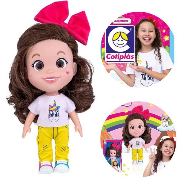 Imagem de Boneca Infantil Valentina C/ Laço + Camisa + Calça + Sapatos