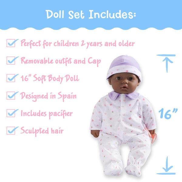 Imagem de Boneca JC Toys La Baby Afro-American 40cm com roupa