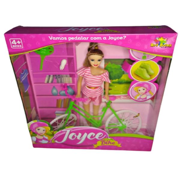 Imagem de Boneca Joyce Bike + Acessórios Brinquedo Menina Infantil - ART BRINK