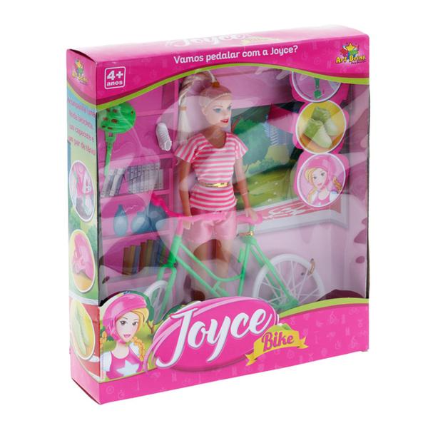 Imagem de Boneca Joyce Ciclista Infantil Bicicleta Capacete Sapatinho - Art Brink