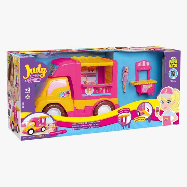 Imagem de Boneca Judy Carrinho de Sorvete e Food Truck Samba Toys Brinquedo Infantil