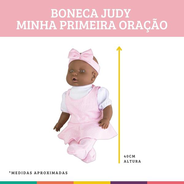 Imagem de Boneca Judy Negra Primeira Oração Reza Prece Pai Nosso Milk