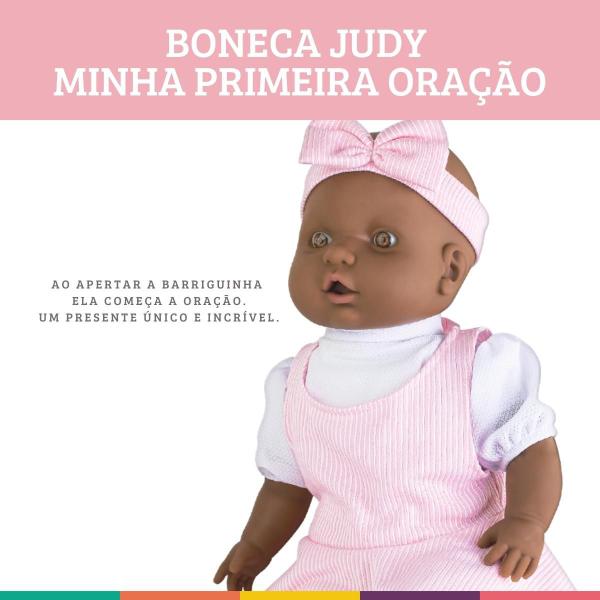 Imagem de Boneca Judy Negra Primeira Oração Reza Prece Pai Nosso Milk