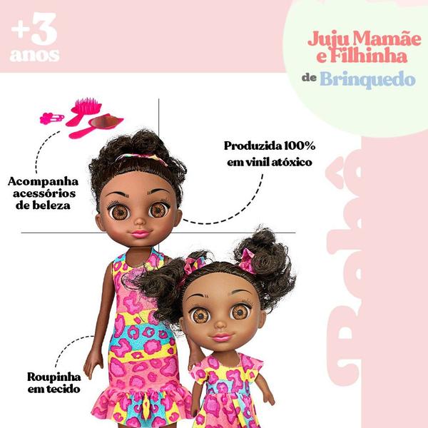 Imagem de Boneca Juju Mommy Mamãe E Filhinha Com Acessórios Loira Morena