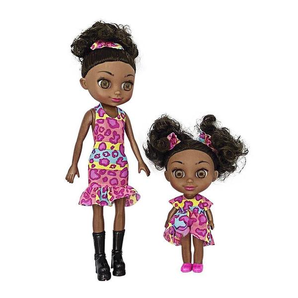 Boneca Juju Mommy Mamãe E Filhinha Negra Com Acessórios - Anjo Imagem de Boneca Juju Mommy Mamãe E Filhinha Negra Com Acessórios