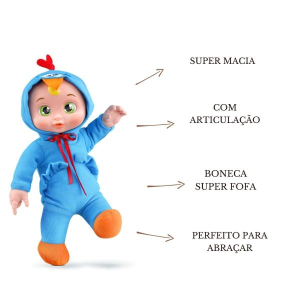 Imagem de Boneca Kilty Mini Galinha Pintadinha Naninha Bebê Kids C/ Chupeta - Super Macio - Roma