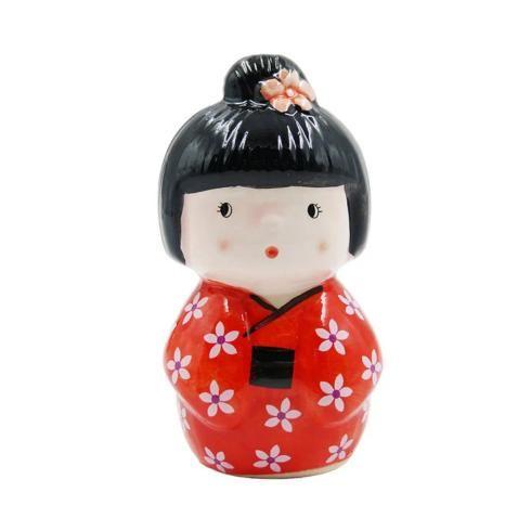 Imagem de Boneca Kokeshi Decorativa 8x5cm em Porcelana