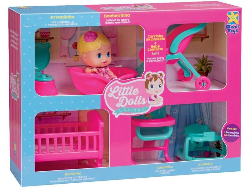 Imagem de Boneca Little Dolls Casinha com Acessórios - Divertoys